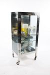 Chrome mortuary cabinet dressed