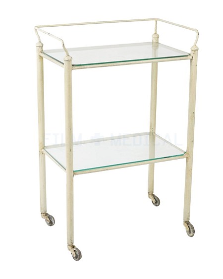 Period Rectangular Trolley With 2 Glass Shelves 