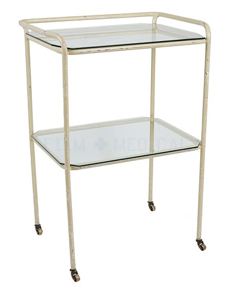 Period Rectangular Trolley With 2 Glass Shelves 