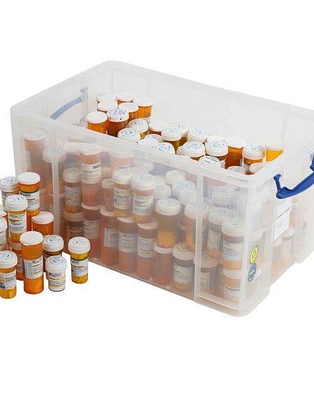 Crate Of American Pill bottles 