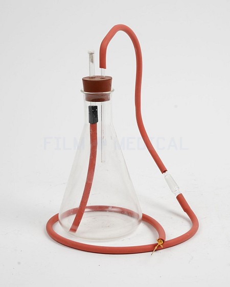 Conical Flask With Tubing With Iv Canula 