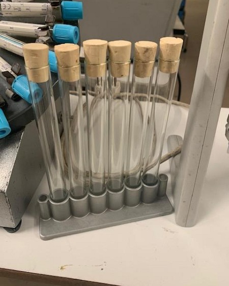 Test tube rack and tubes