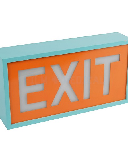 Orange Turquoise Exit Sign