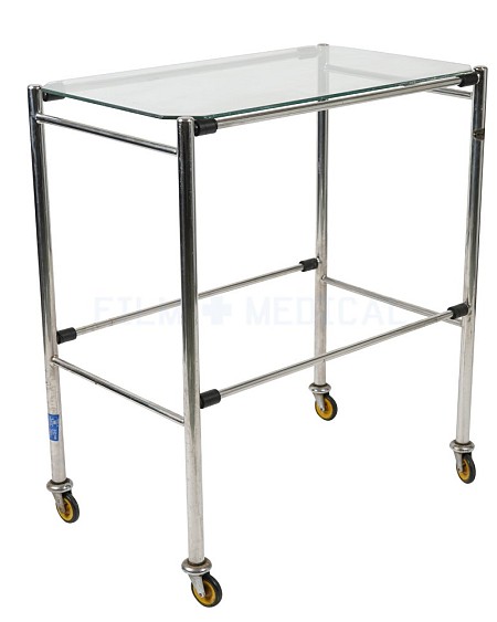 Metal Trolley With Glass Shelf