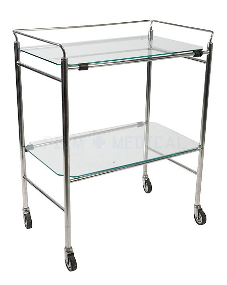 Metal Trolley 2 Glass shelves & Rail