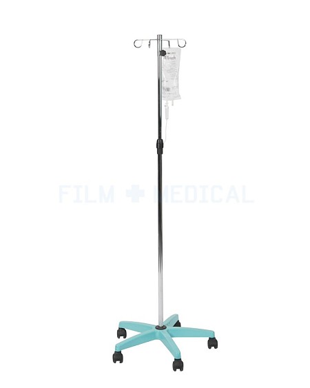 Light Turuoise Drip Stand With Iv Bag & Giving Set