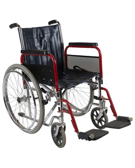 Modern Wheelchair with Red Sides & Foot Plate