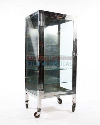 Chrome mortuary cabinet  undressed