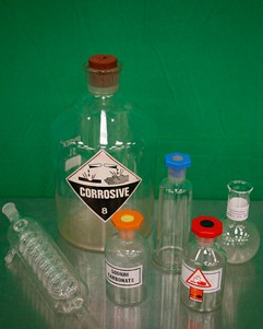 Laboratory Condenser with Various Lab Bottles
