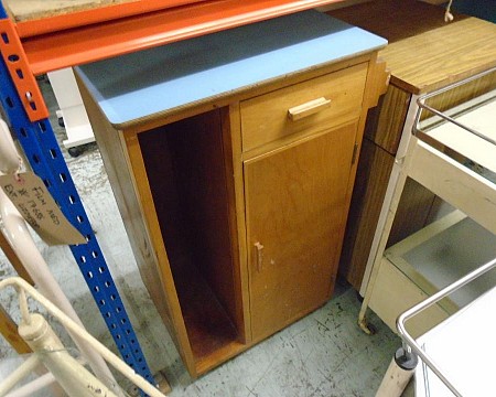 Bedside cabinet blue top