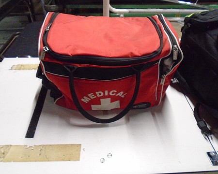 paramedic bag dressed red