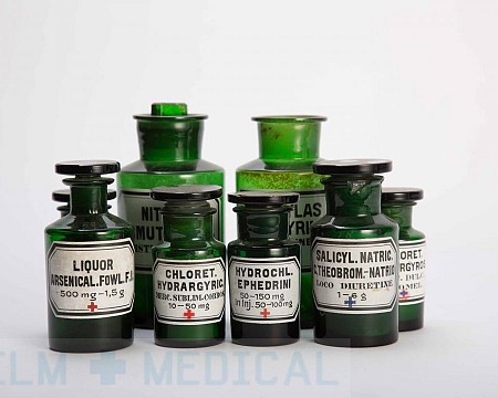 Pharmacy Bottles Period Green