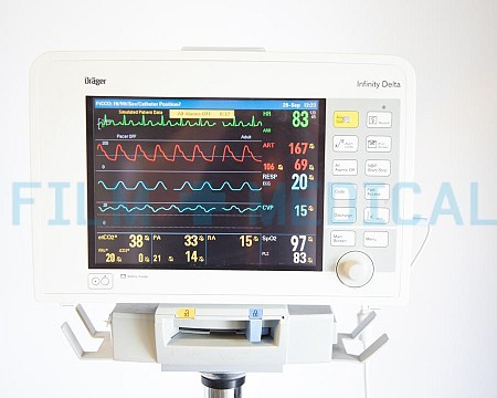 Heart Monitor on Stand with bp cuff, x2 ECG Leads + electrodes