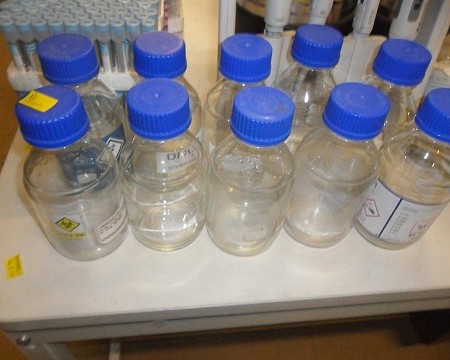 lab bottle blue lids misc