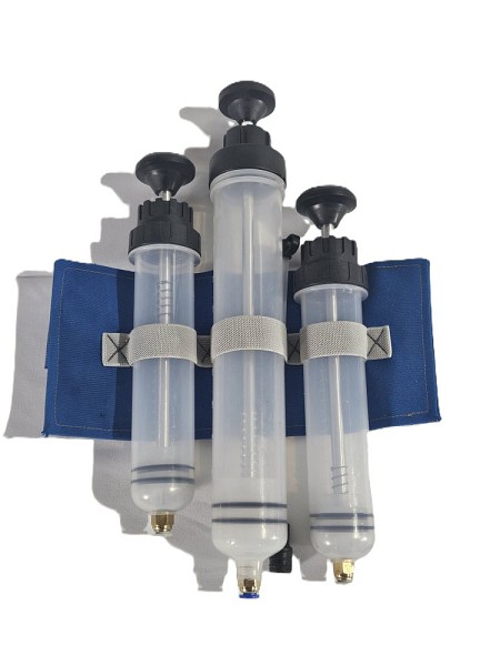 Group of Large Plastic Lab Syringes 