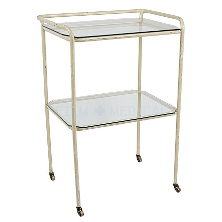 Period Rectangular Trolley With 2 Glass Shelves 