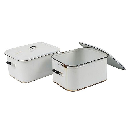 Large Enamel Trays With Lids