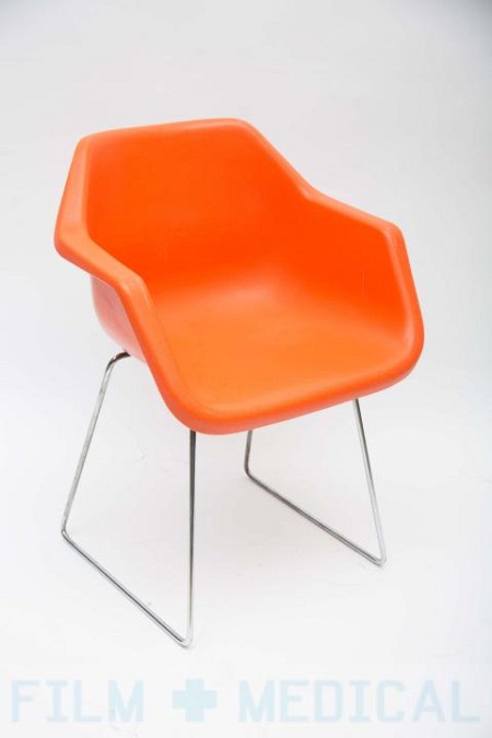 Orange Bucket Chair Sled Leg Waiting Room