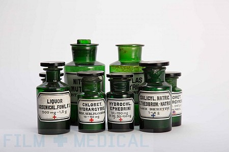 Pharmacy Bottles Period Green