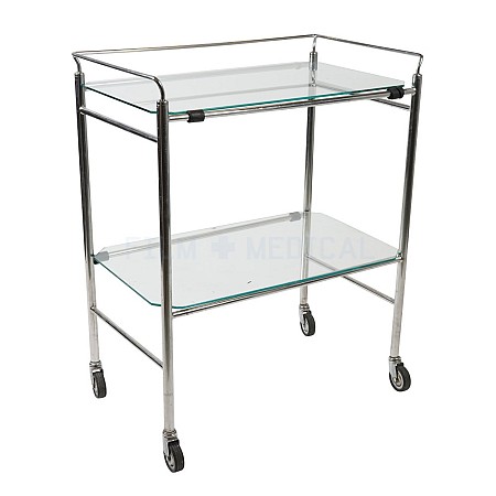 Metal Trolley 2 Glass shelves & Rail