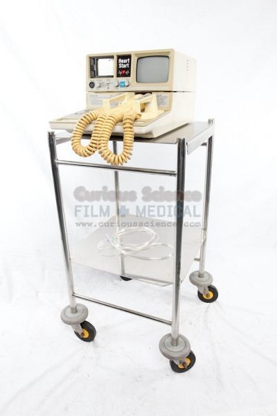 Defibrillator on stainles steel trolley